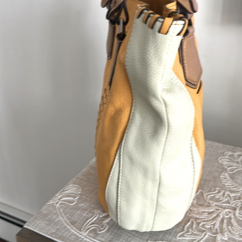 Oryany Lyssie Soft Pebbled Leather Color-Block Tote Shoulder Bag - Picture 4 of 15